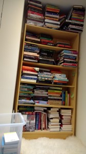 Huge bookshelf stuffed with books