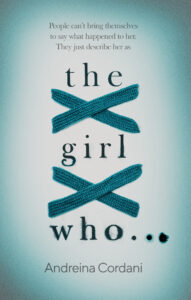 cover image of the girl who book two crossed blue shoelaces and ominous blurred type