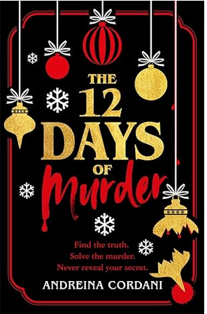 UK cover image of the twelve days of murder including festive baubles and blood spatter