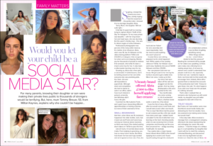 screenshot of a piece written for Prima magazine called would you let your child be a social media star
