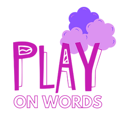 the festival logo featuring play on words in pink jangly letters, with a purple clouds around the Y